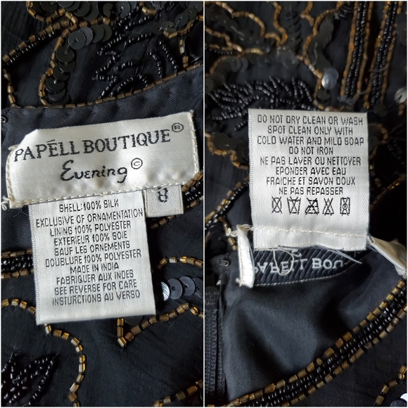 Papell boutique evening beaded dress 8 - Picture 14 of 15